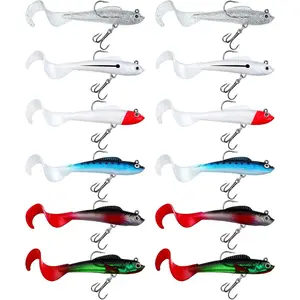 24 count Fishing Lures Soft Plastic Lures for Bass Jig  Swimbait Lifelike Soft Plastic Baits Tackle Kit for Saltwater and Freshwater, Multi Color