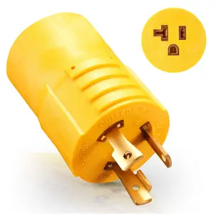 NEMA L5-30P to 5-15/20R RV Generator Adapter MECMO Marine 30 Amp to 110 15 Amp Household Regular Connector, 30A 3 Prong Twist Lock Locking Generator Male L5-30P to 5-15R 5-20R Female Cord