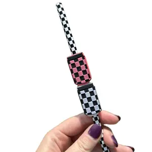 Checkered can straw charms!