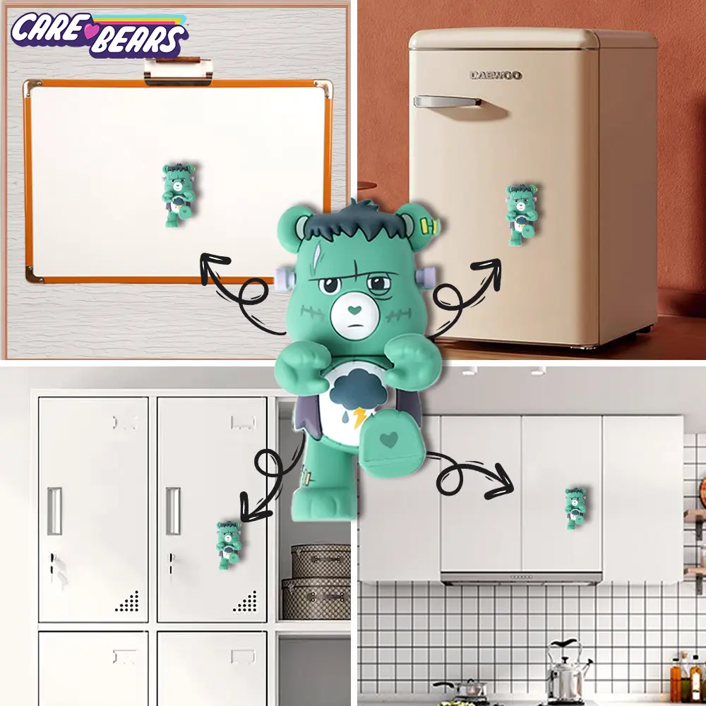 1PC Care Bears Officially Licensed Grumpy Bear Fridge Magnets Strong Cute 3D Cartoon Figure DIY Decorative Fridge Whiteboard Magnetic Practical Note Holder Offices Kitchens Christmas Gifts, Home Decor, Magnetic Item