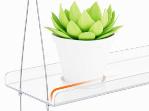 Lifewit Adjustable Acrylic Hanging Plant Shelf,   Floating Shelf,  2-4Tier Window Shelf for Indoor Herbs, Succulents & Seed Starter Home Flower