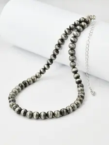 Women's Navajo Beaded Necklace with Artificial Pearl Beads, Alloy Chain & Metal Coated Setting, Charming Jewelry Gift for Her, Adjustable Necklace