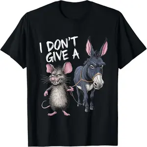 I Don't Give a Rats Ass Mouse & Donkey Funny T-Shirt for Humor Lovers
