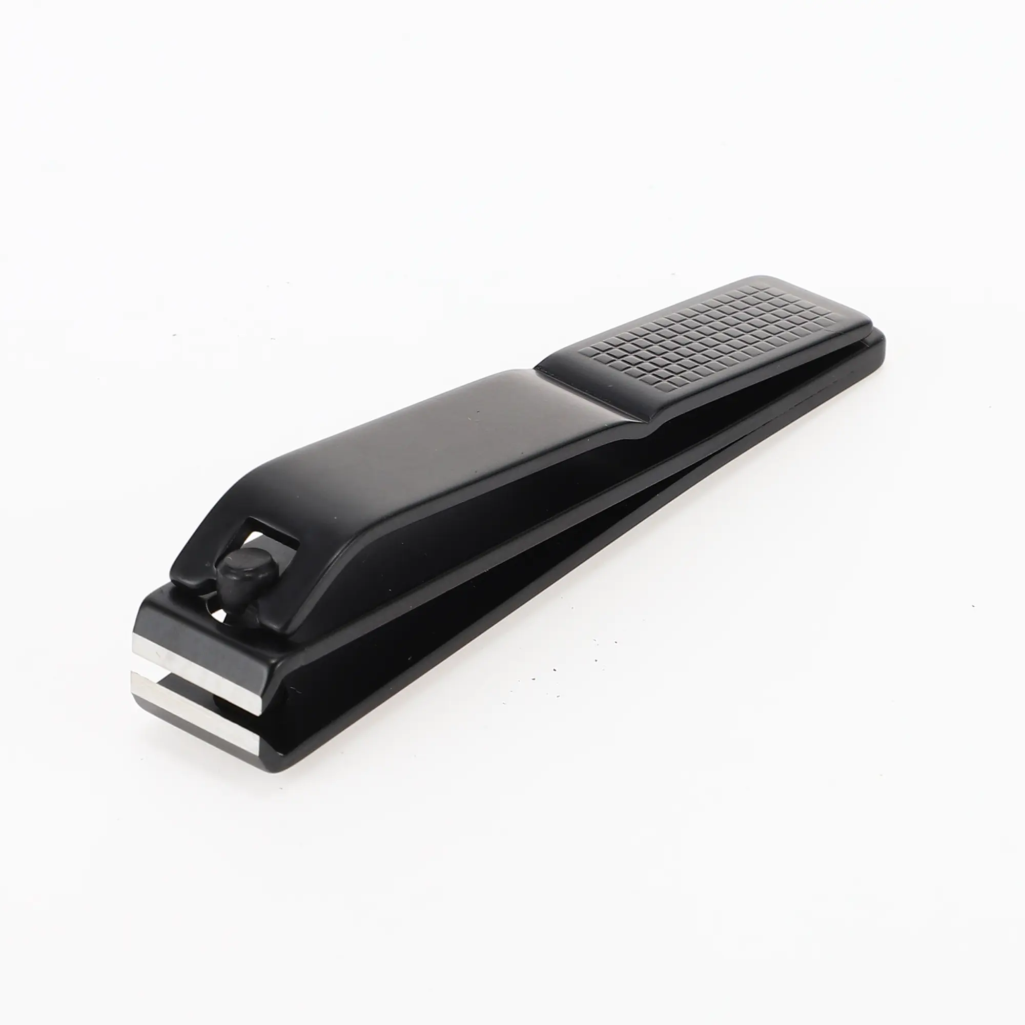 VOCOSTE Portable Large Flat Mouth Fish Scale Pattern Nail Clippers for Women Men Black
