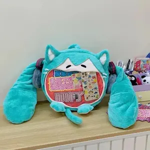 Hatsune Miku Anime Cos Messenger Bag Plush Big Mouth Backpack Kindergarten Backpack Transparent Itabag Couples Holiday Gifts