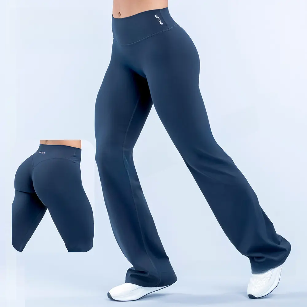 DFYNE Origin Flares High Waist Flat Waistband Flared Leggings for Women: Soft Butter Smooth Workout Yoga Flare Pants
