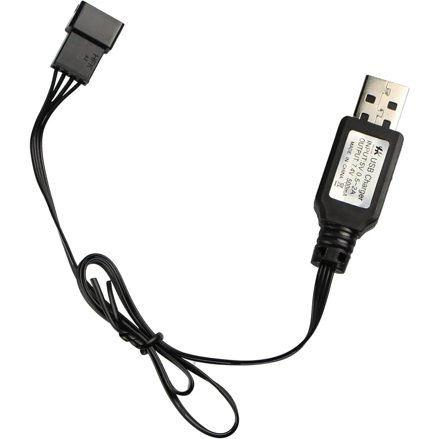 SM-4P Charger for RC Car 7.4V Li-ion , USB Charging Cable 2-Pack