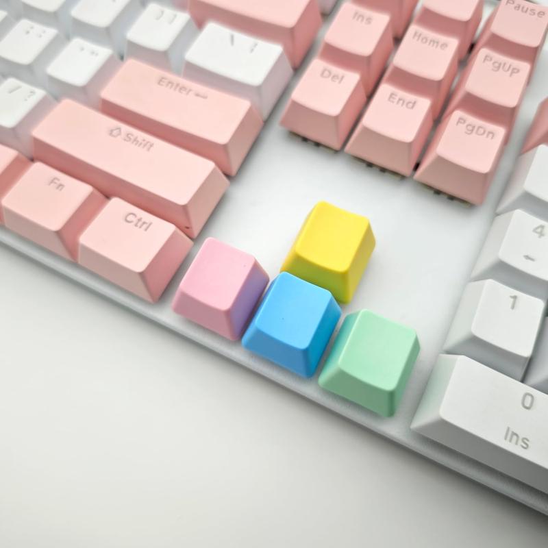 OEM Profile Blank Keycaps PBT Rainbow Mixed Colors 1U R4 Keycap for MX Switches Mechanical Keyboard (Mixed Colors, 20Pcs) Elacgap