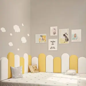 5-Piece Self-Adhesive Soundproof Wall Panels, Removable Modern Decorative Wallpaper DIY Decor, Soft Wall Panels for Bed Head Background, TV Background, Easy to Use