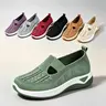 Rain Core Women's Braid Round Toe Cut-Out Fabric Ankle Slip-On Sneakers - No Tie Slip On Flats, Breathable Lightweight Minimalist Preppy Walking Shoes for Women