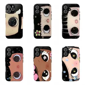 Dreamy INS Glittering Big Eyes Comic Girl Phone Case For iPhone 17 Pro Max 16 15 14 13 12 11 for Samsung S21 S22 S23 S24 S25 Phone Case |   Gift For Her plus.lightweight, new fashion trend design