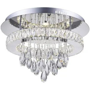 CWI Lighting Veil LED 20 inch Chrome Flush Mount Ceiling Light 5613C20ST-R