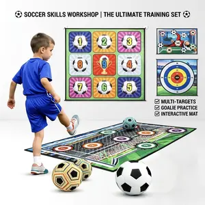 Velcro Soccer Game Set - Soft Safe Foam Football & Sticky Target Dart Board Sport Toys, Ultimate Indoor Energy Burner Gift for Kids