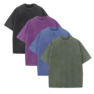 4 Pack/3 Pack Oversized Tshirts for Men Vintage Heavyweight Cotton Acid Wash Baggy Gym Workout Tees