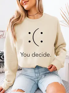 Autumn Winter Women's New Minimalist, Casual Relaxed Fit with Polka Dots and Curves, Long Sleeve Round Neck Top, Casual Fitted Pullover