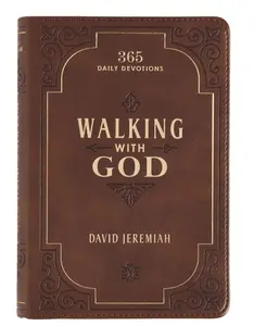 Walking with God Devotional - Brown Faux Leather Daily Devotional for Men & Women 365 Daily Devotions