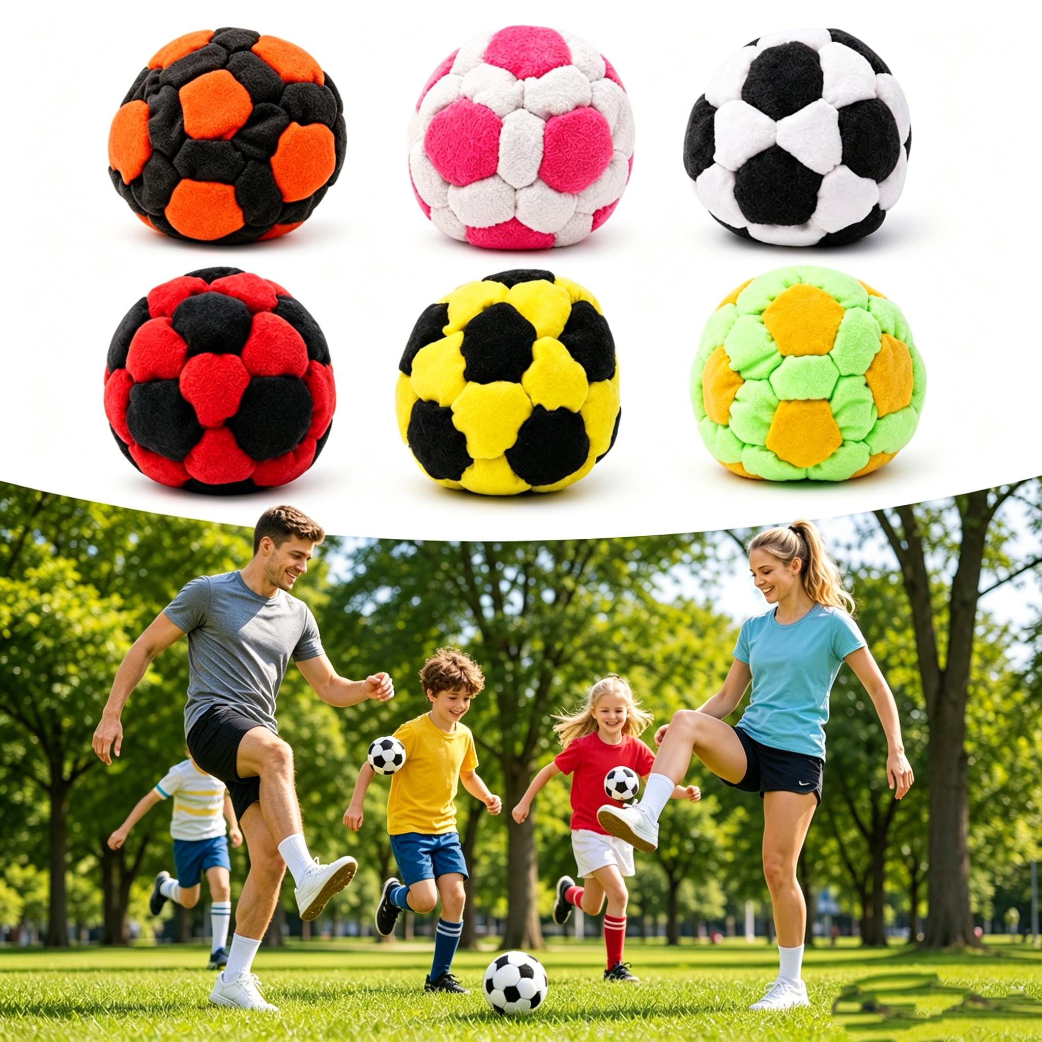 Plush Soccer Ball, Hacky Sack Footbag, Soft Indoor Kick Ball for Leisure & Outdoor Recreation
