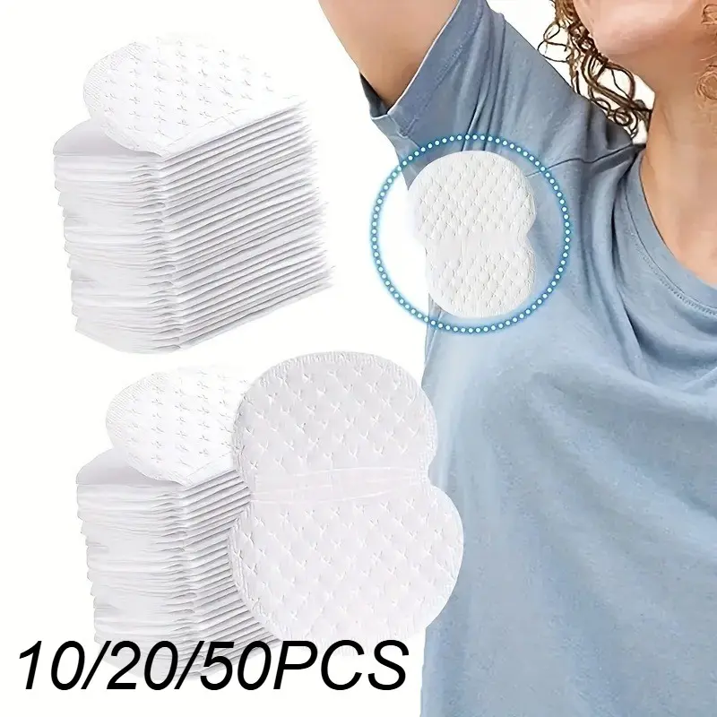 10/20/50pcsDisposable Underarm Anti Sweat Pads, Sweat Patches, Invisible Armpit Sweat Guards with Quick Absorb Core, Breathable Underarm Liners for Daily Wear, Sports&Outdoor Activities, Clothing Protection Pads for Shirts, Dresses & Uniforms
