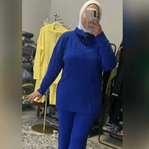 Turkish Casual Two-Piece Set with Loose-Fitting Top and Straight-Leg Pants - Soft and Cozy Fabric for Casual Wear - Clothing, Womenswear