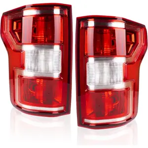 F150 Tail Light Compatible With 2018 2019 2020 Ford F150 F-150 Driver and Passenger Side Rear Light Brake Lamp - Bulb and Harness Included Replace JL3Z13404H JL3Z13405H