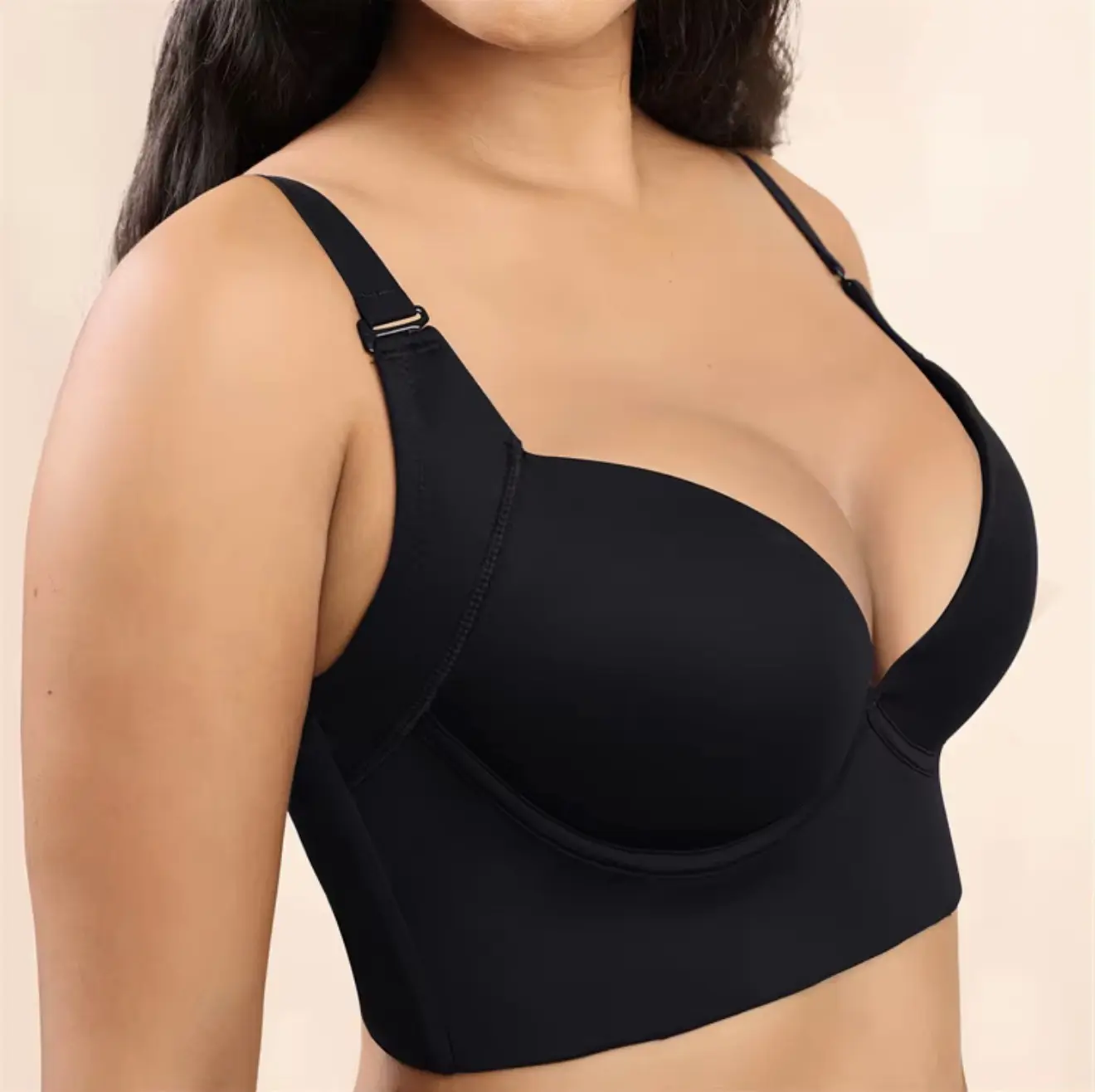 Brasiel faja! ropa íntima para mujer. Brasiel con varillas con soporte en la espalda. Copa redonda, efecto push up sin esponja ancho de espalda