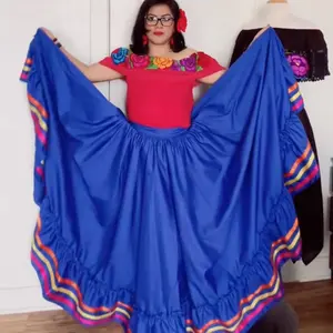 Folklore Mexican Solid blue skirt