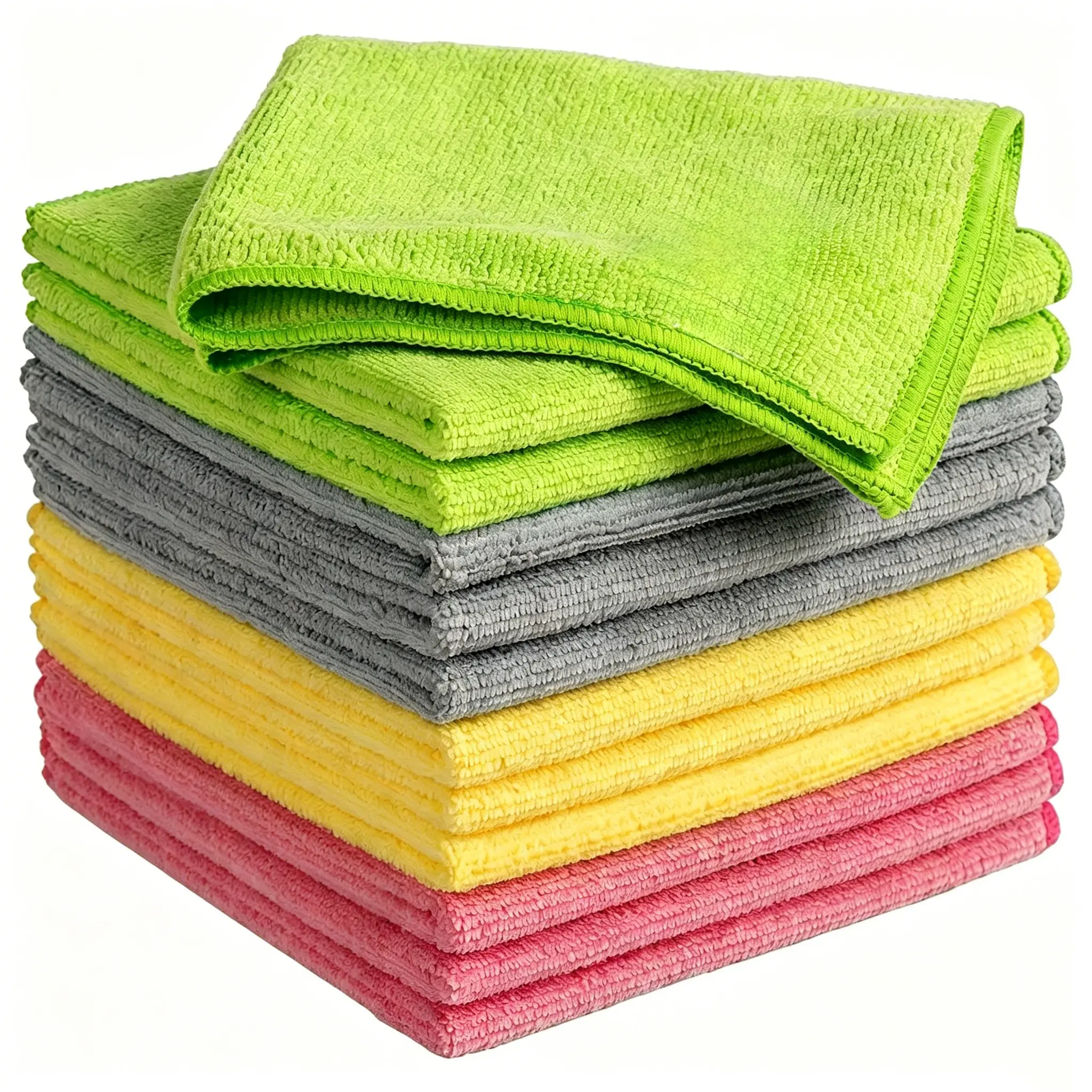 Microfiber Cleaning Cloth, 12 Pack Assorted Color Cleaning Rags for Housekeeping, Colorful Reusable Microfiber Towels for Car, Kitchen, Bathroom and Household Cleaning Supplies, 11.8"X11.8"