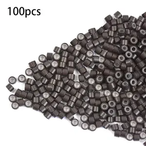 Hair Extension Tools Kit, 100 Silicone Lined Ring Beads,Invisible Hair Extension Rings, No-Trace Hair Extensions Clips, Dirty Braid Hair Extensions, Hidden Hair Extension Tools