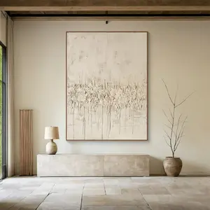 Large Beige Plaster Wall Art, Beige Texture Wall Art, Wabi-sabi Wall Art, Solid Beige Minimalist Painting
