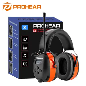 PROHEAR 033 2.0 Bluetooth 5.2 AM/FM Radio Headphones with 31dB NRR Smart Display Comfy Fit for Mowing Industrial Hearing Protection
