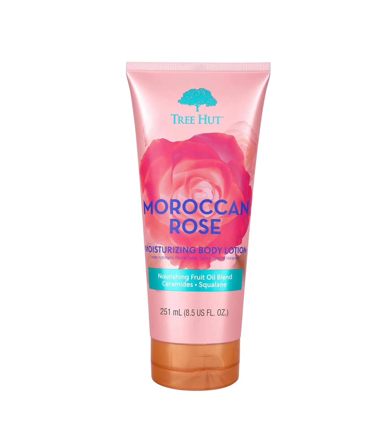 Tree Hut Moisturizing Body Lotion, Moroccan Rose, 8.5 Fl Oz | Ceramide and Squalene Formula Helps Protect Skin, Long-lasting Hydration Leaves Skin Feeling Soft & Moisturized