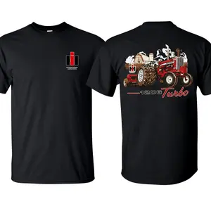 IH Farmall 1206 with Duals Short Sleeve T-Shirt Case IH Tractor Tee Farm Wear Unisex Agriculture Farmlife Short Sleeve Cotton T-Shirt Country Corn Fields American Farmer
