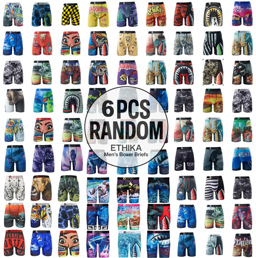 Men's Boxershorts - 3Pcs/4Pcs/6Pcs Random Color, Breathable, Print, Plussize Underwear Trunks - Ideal Gift for Men