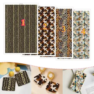 Clay Transfer Paper, 4 Design Styles, Vintage Leopard Print, Jewelry Making, Earring Design, Seamless Pattern, Clay Tool