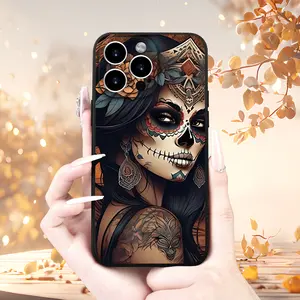 1pcs New Halloween unique ghost pumpkin skull horror color printed pattern phone case for iPhone 16 pro Max/ 16pro/16Plus/16/15pro Max/15pro/15plus/14pro max/14pro/14 plus/13 pro max/13pro/12/11 Pro Max, drop-proof and shockproof full coverage protective