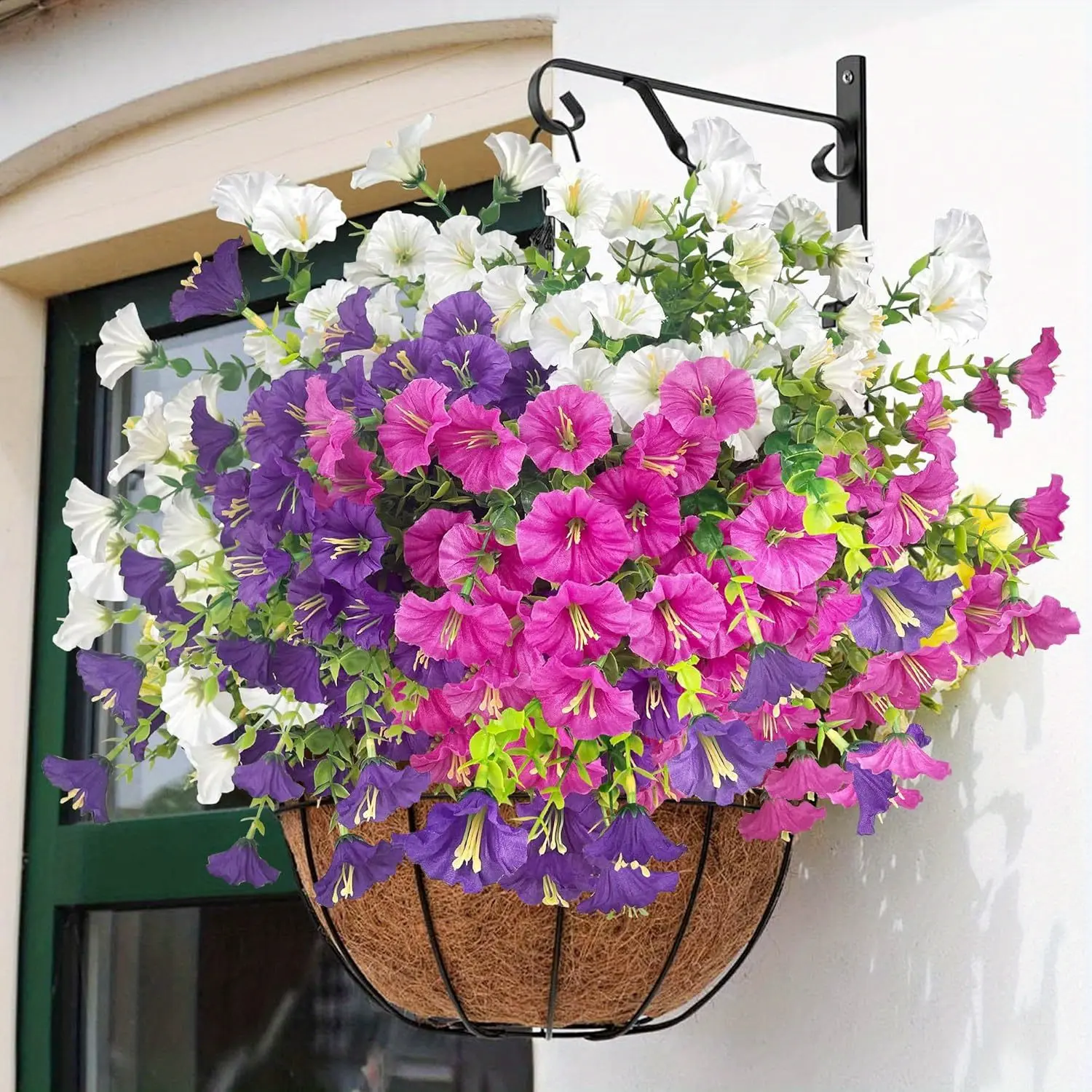 Realistic Artificial Petunias, Vibrant Spring Plants, High-Quality Plastic Flowers, Outdoor Artificial Flowers, Wedding Garden Balcony Home Decor, Festive Floral Displays, Garden Decoration