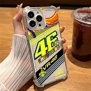 Lucky Racing Number R-Rossi 46 Phone Case Suitable for iPhone 17 16e 16 15 14 13 12 11 Mini Pro Max Air X XR XSMAX 8 7 Plus Anti Fall Transparent Soft Back Cover