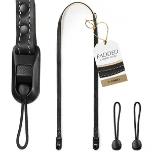 C Coiro Slim Padded Leather Camera Strap with Quick Release, Neck Adjustable Camera Shoulder Strap DSLR SLR Compatible with All Camera Brands