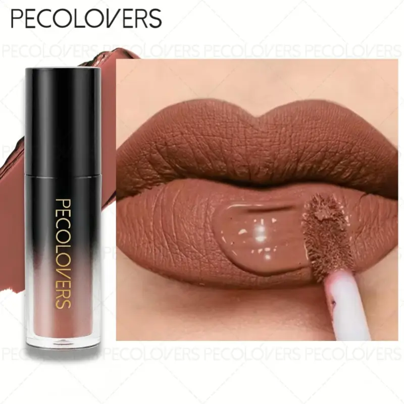 1pc Coral-Red Ombre Matte Lip Stain - Gradient Fade-Resistant Color, 24H Waterproof & Sweat-Proof, Non-Sticky Transfer-Proof, Universal Skin Tone Flattery, Ideal for Daily Office & Night Party - Longwearing Liquid Lipstick