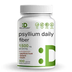 DEAL SUPPLEMENT Psyllium Husk Capsules –Soluble Fiber | Optimum Digestive Health for Gut & Colon | Prebiotics