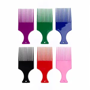 6 Pieces Mixed Color Middle Fork Combs, Plastic Hairdressing Combs for Styling & Oil Application, Flat Comb Inserts for Hair Care