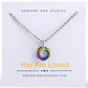 Radiant Arc - Rainbow Pendant Necklace, Fashion Costume Chain Jewelry Necklaces for Everyone