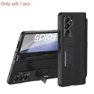 Samsung Galaxy Z Fold 7 Phone Case, Anti-Drop Shockproof Full Protection, Minimalist Solid Color Design, Touchscreen Pen Included