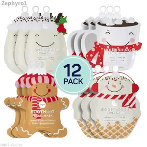 Beauty Holiday Treats Christmas Face Mask Bundle |       Korean Facial Mask |       Hydrating, Soothing and Moisturizing Sheet Mask Set |       Stocking Stuffers for Women |       Bulk Christmas Gifts |       12 PackZephyroAB10TitanFix