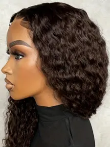 26-Inch Soft Dark Curly Wig, 180 Density, 13x4x1 Lace Front, Pre-Plucked, Heat Resistant, Fashion Synthetic Wig for Women