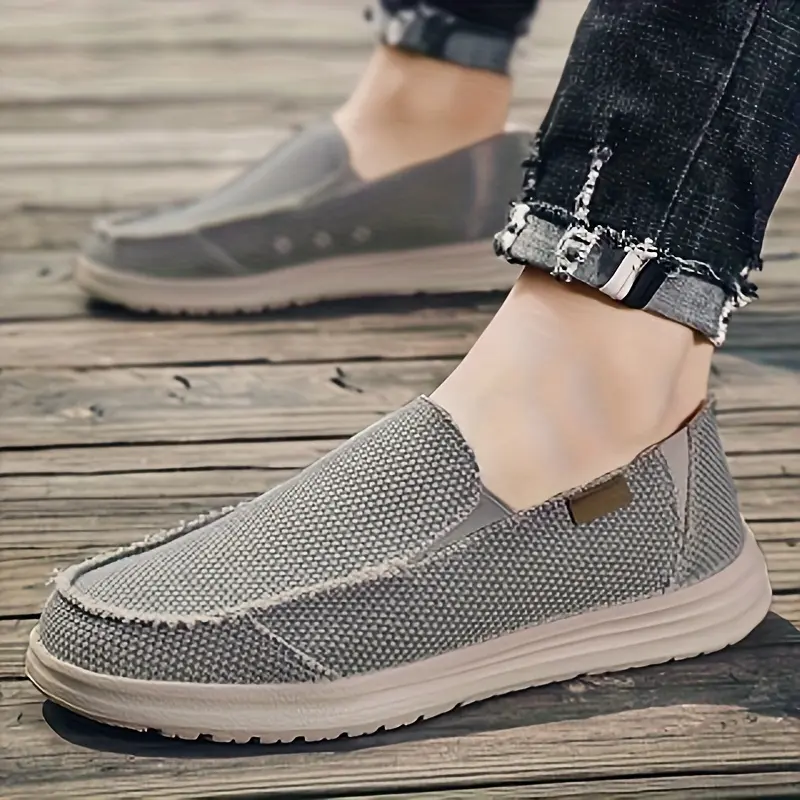 Breathable Canvas Closed Men's Walking Shoes - Athletic Sports Footwear for Casual Attire, Fitness & Ab Training
