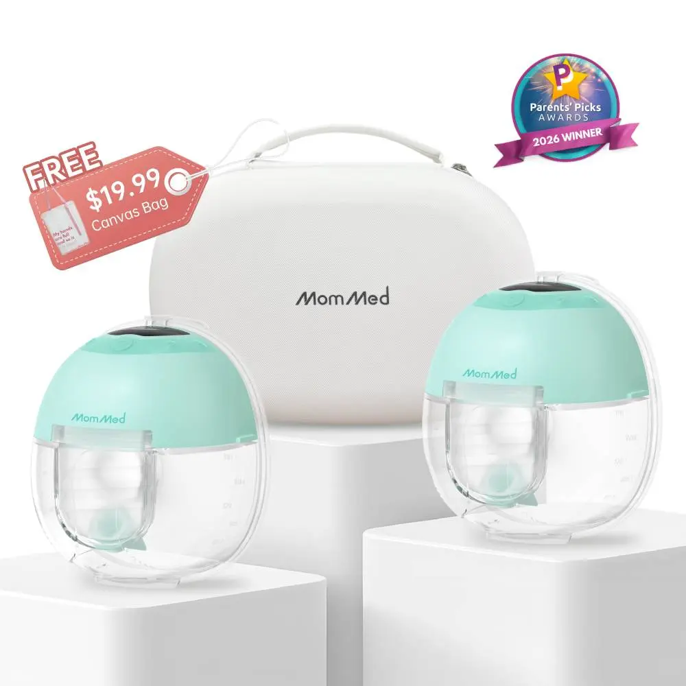 MomMed S33 Luma Built-In Night Light Hands-Free Breast Pump For Night Pumping,Portable Wearable Cordless Breast Pump,Electirc Breast Pump,Breastfeeding Pump with 4 Modes 9 Levels