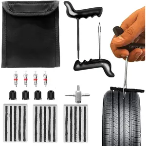 27 count Universal Tire Repair Kit, Heavy Duty   Tool Kit for Flat Tire Puncture Repair, Compact Kit for Autos, , , , RVs, etc. (15 Strips)