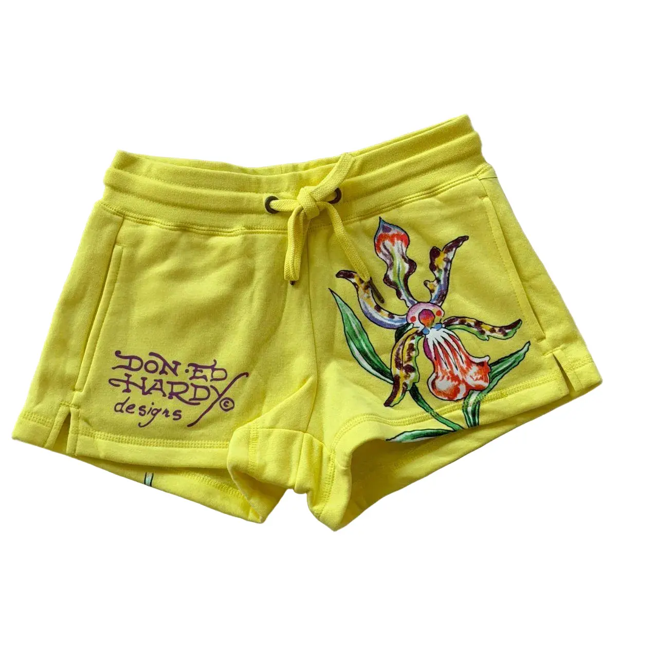 ED HARDY WOMEN ORCHIDS  FLEECE SHORT