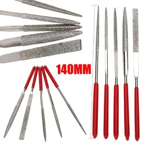 GTE 5pc Diamond Needle File Set 140mm Fine Cut Heavy Duty Hardened Steel Tools for Jewelry Refining & Reshaping